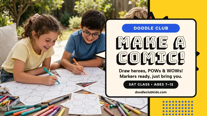 Doodle Club comic workshop thumbnail template