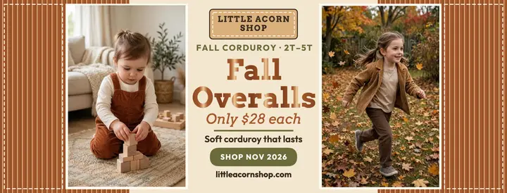 Little Acorn fall overalls cover template