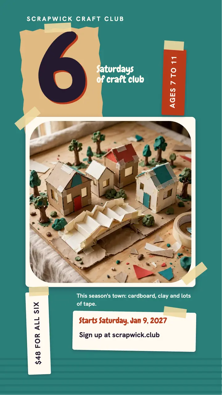 Scrapwick craft club six Saturdays story: kids craft club story template