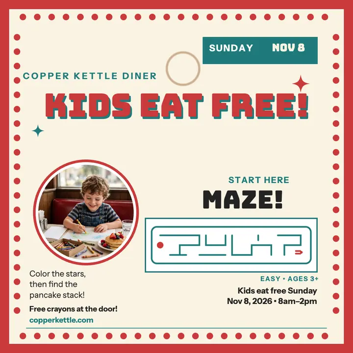 Copper Kettle kids day placemat template
