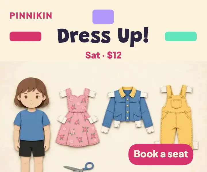 Pinnikin kids fashion design class ad template