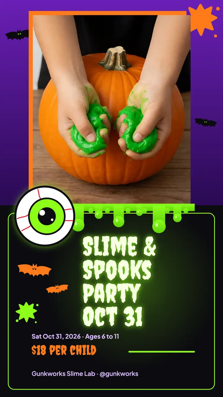 Gunkworks Slime Lab Halloween slime party story template
