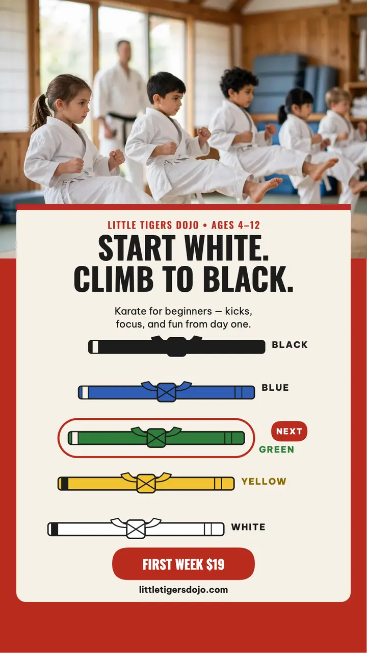 Little Tigers karate belt ladder story template