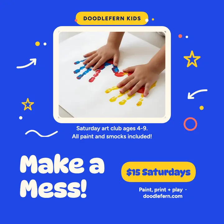 Doodlefern Saturday paint class post template