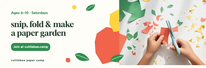 Cuttlebee Paper Camp header, scissor cut-outs template