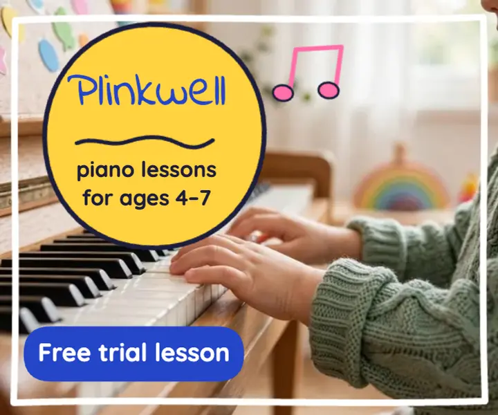 Plinkwell kids piano lessons ad template