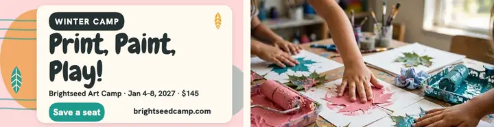 Brightseed Art Camp print billboard: kids art camp ad template