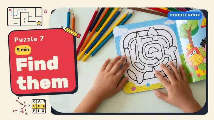 Doodlenook kids puzzle YouTube thumbnail template