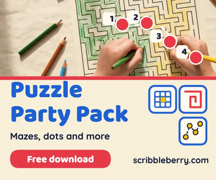 Scribbleberry puzzle party pack ad template