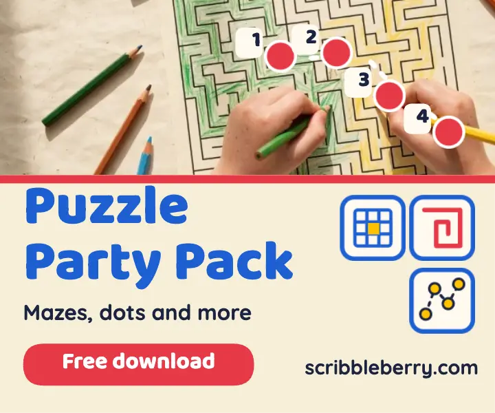 Scribbleberry puzzle party pack ad template