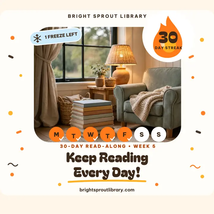 Bright Sprout reading streak post: reading streak post template