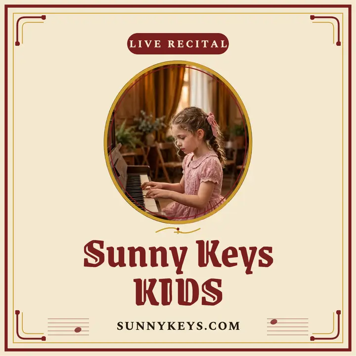 Sunny Keys Kids ragtime recital cover template