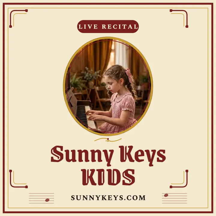 Sunny Keys Kids ragtime recital cover template
