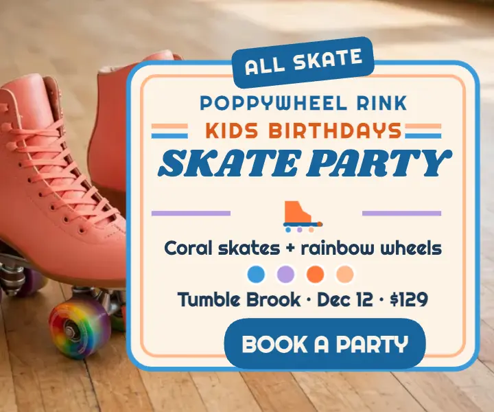 Poppywheel kids skate party rink ad template