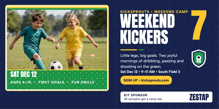 Kicksprouts weekend soccer camp post: kids soccer camp post template