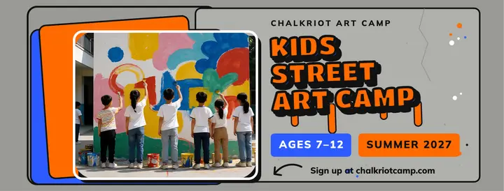 Chalkriot Art Camp kids street art cover template