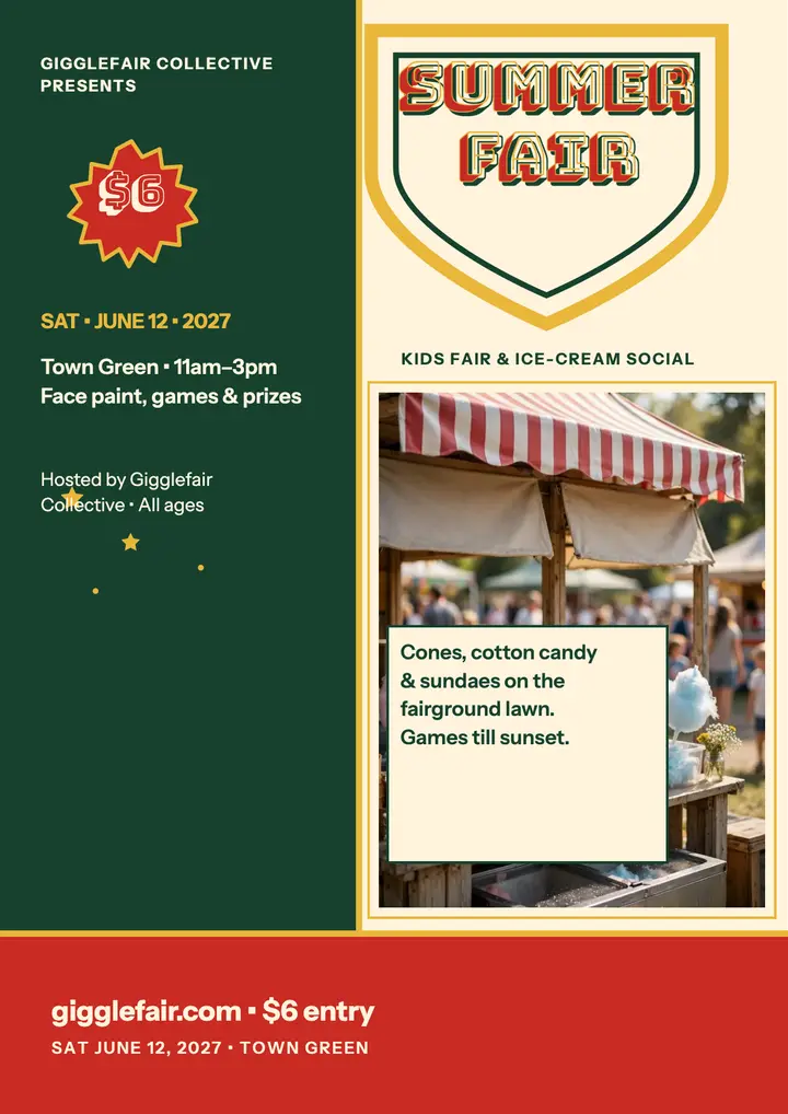 Gigglefair Summer Fair ice-cream flyer template