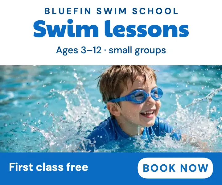 Kids swim lessons ad template