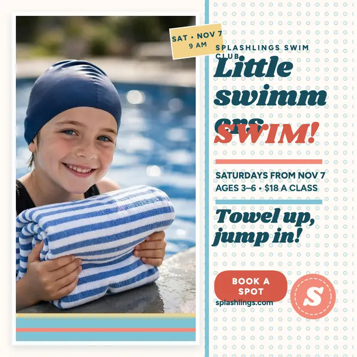 Splashlings swim lessons towel post template