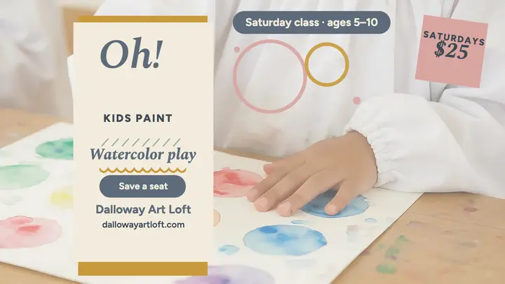 Dalloway kids watercolor class painted thumb template