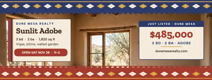 Dune Mesa sunlit adobe listing cover template