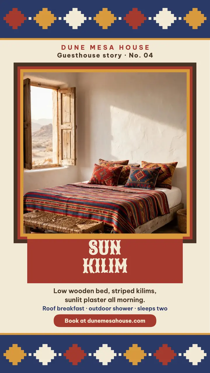 Dune Mesa House Sun Kilim Suite story template