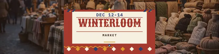 Winterloom holiday market kilim banner template