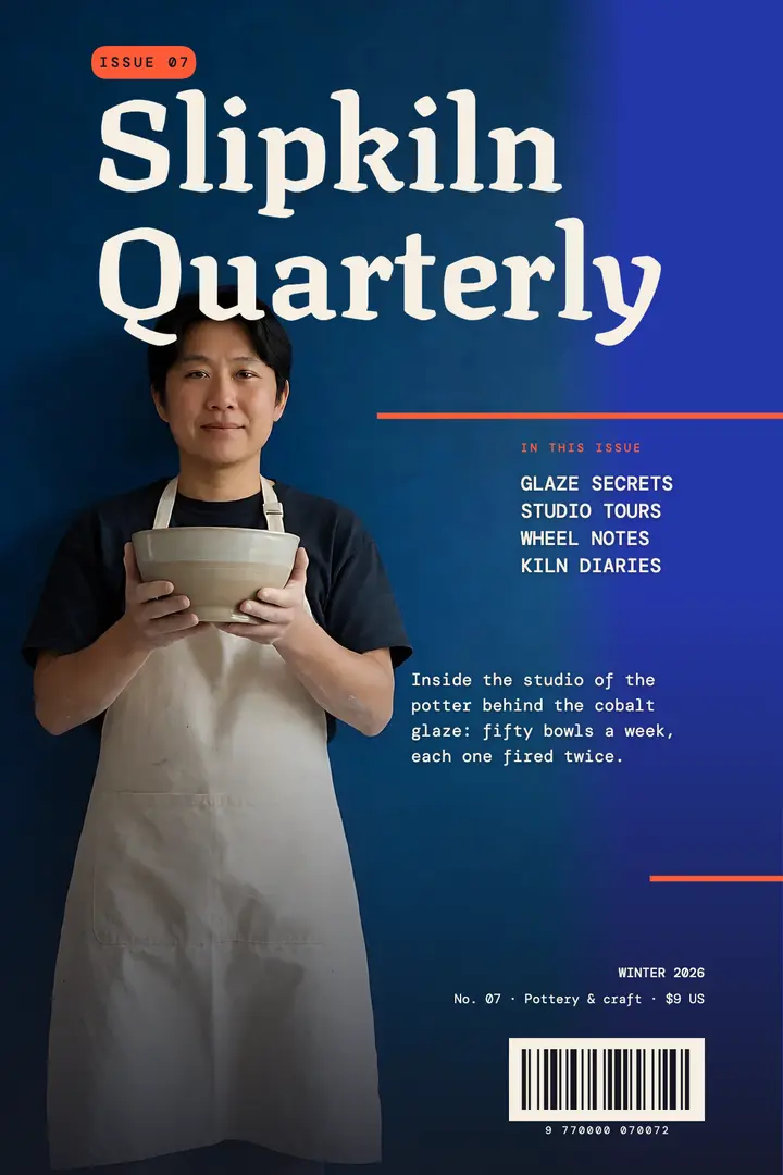 Slipkiln Quarterly craft magazine cover, issue 07 template