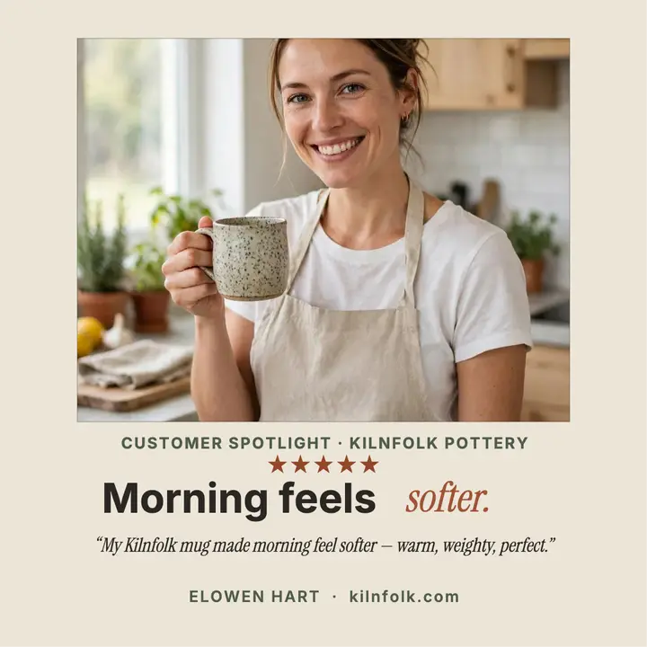 Kilnfolk Pottery customer spotlight post template