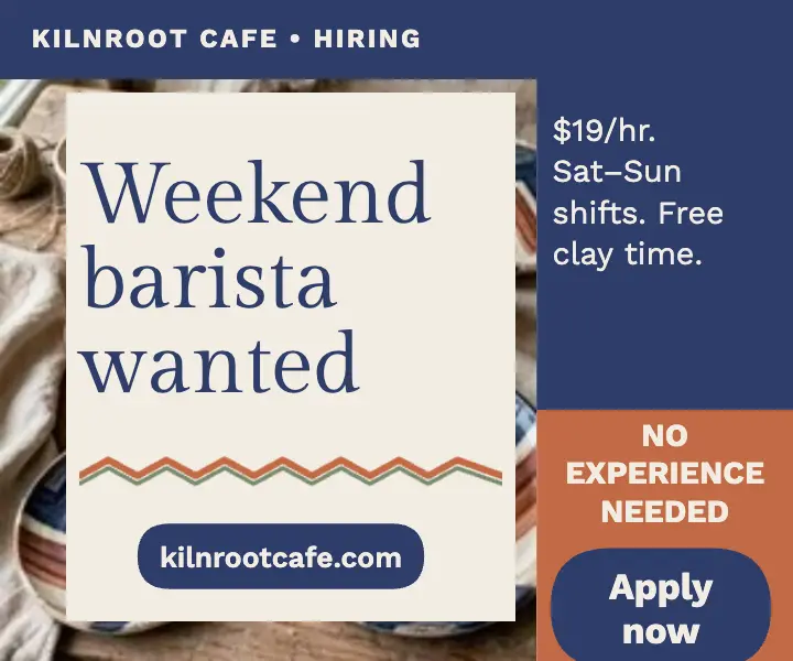 Kilnroot Cafe weekend barista ad template