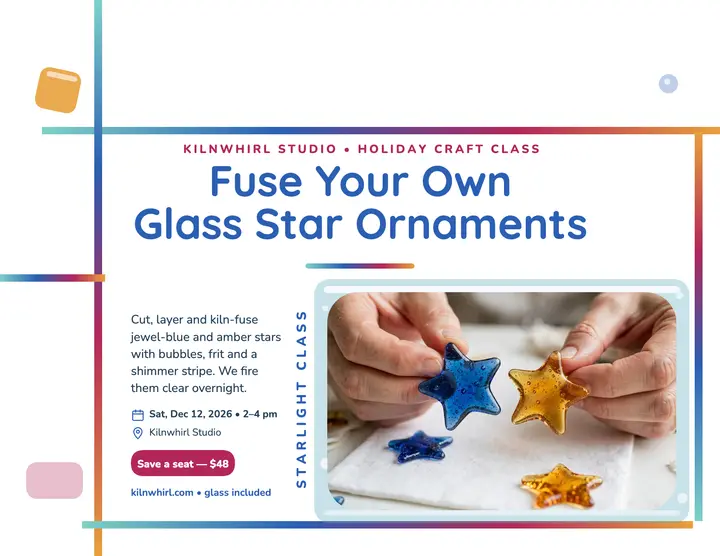 Kilnwhirl fused glass star class flyer template