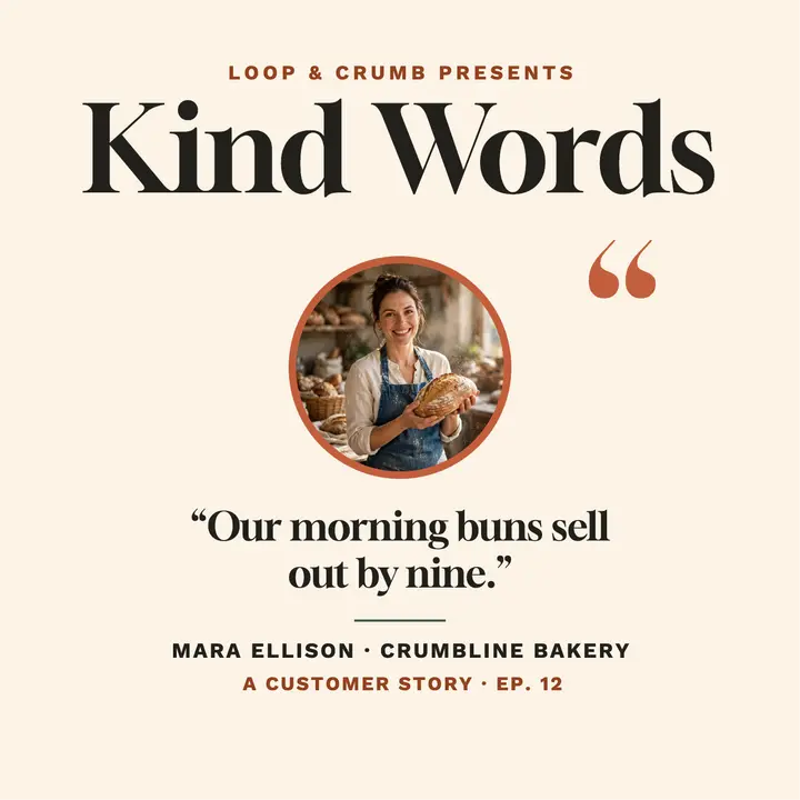 Kind Words bakery story podcast cover template