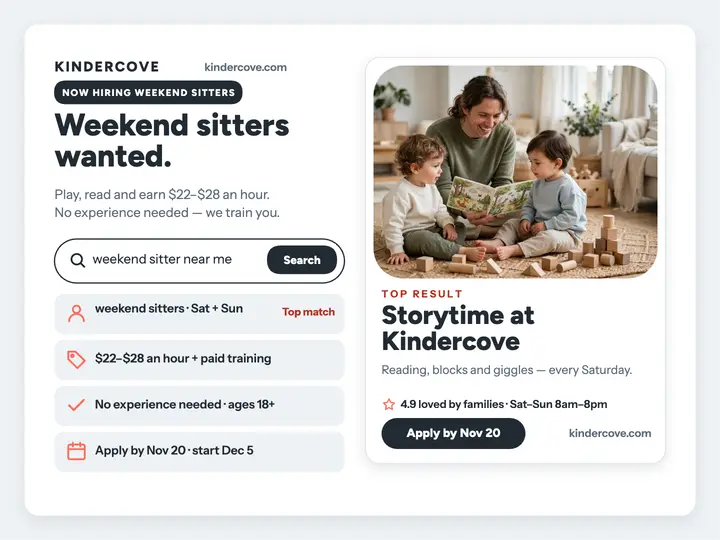 Kindercove sitter search slide template