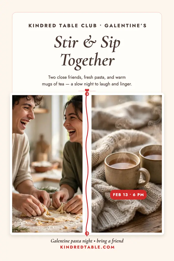 Kindred Table Galentine thread poster template