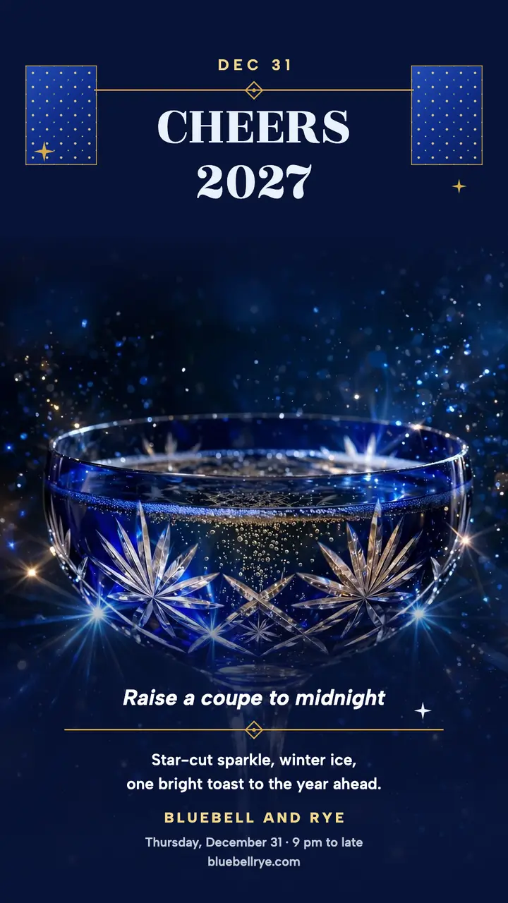 Bluebell and Rye New Year toast story template