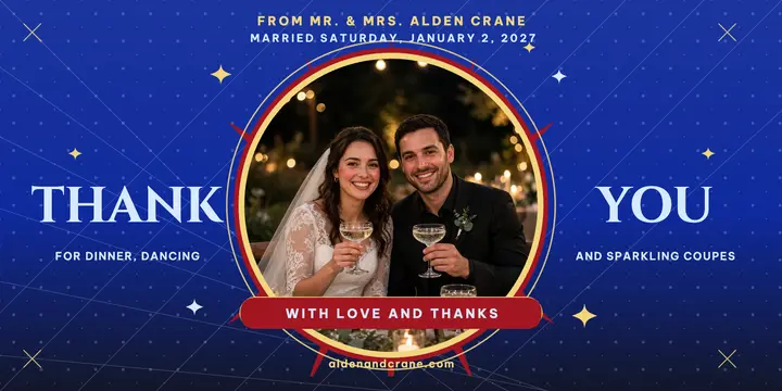 Alden Crane kiriko thank you post template