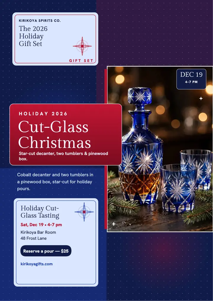Kirikoya cut-glass holiday gift flyer template