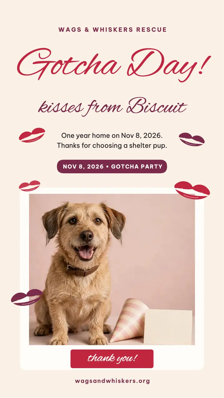 Biscuit gotcha day kiss story template