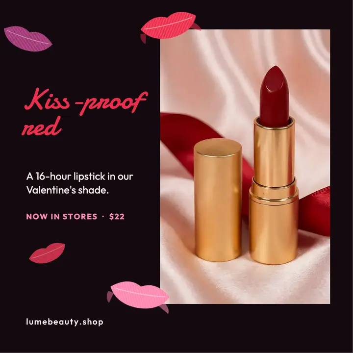 Kiss-proof red Valentine's lipstick post template