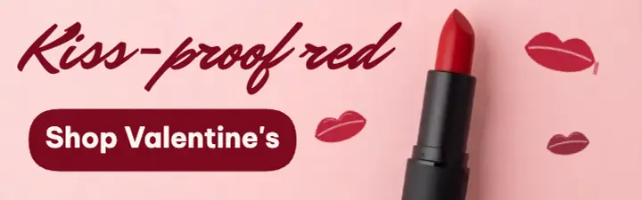 Kiss-proof red mobile banner: valentine's lipstick mobile banner template