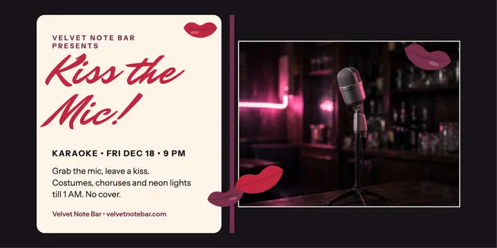 Velvet Note Bar kiss the mic karaoke post template