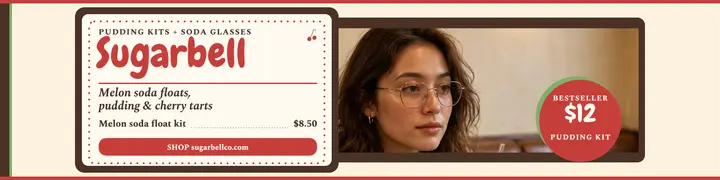 Sugarbell retro cafe goods banner template