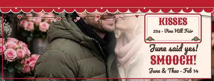 June and Theo kissing booth engaged cover template