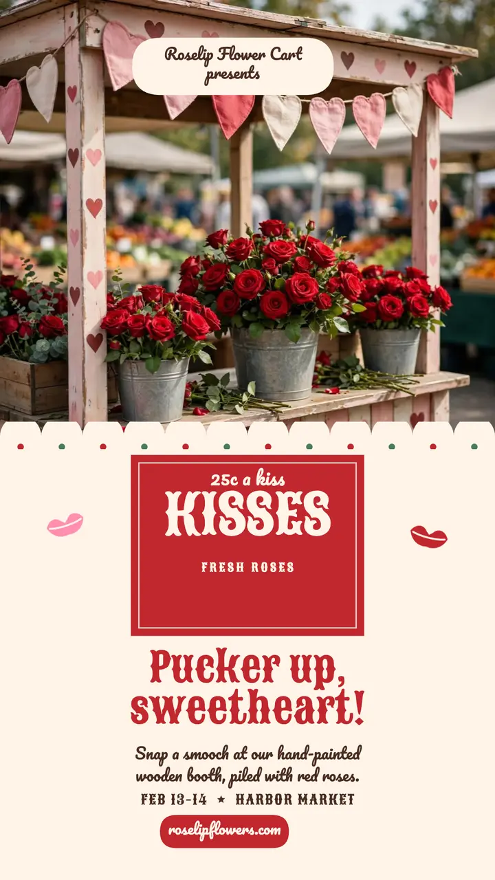 Roselip kissing booth Valentine story template