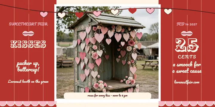 Sweetheart Fair kissing booth Valentine post template