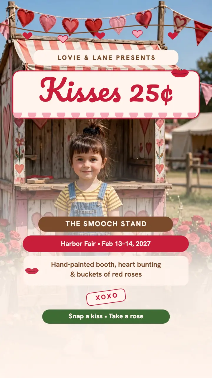 Smooch Stand kissing booth fair story template