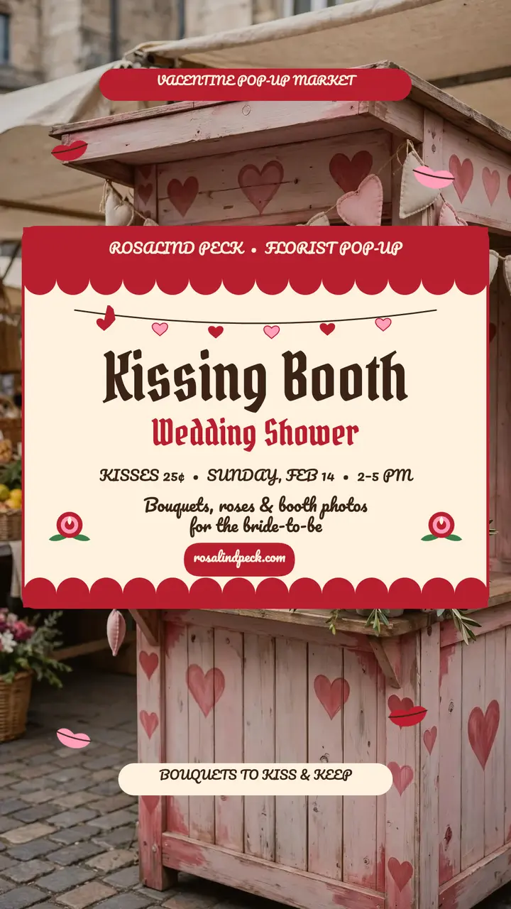 Kissing booth wedding shower story: kissing booth shower story template