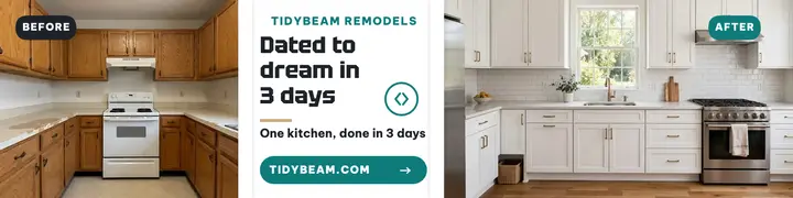 Tidybeam kitchen before after banner template