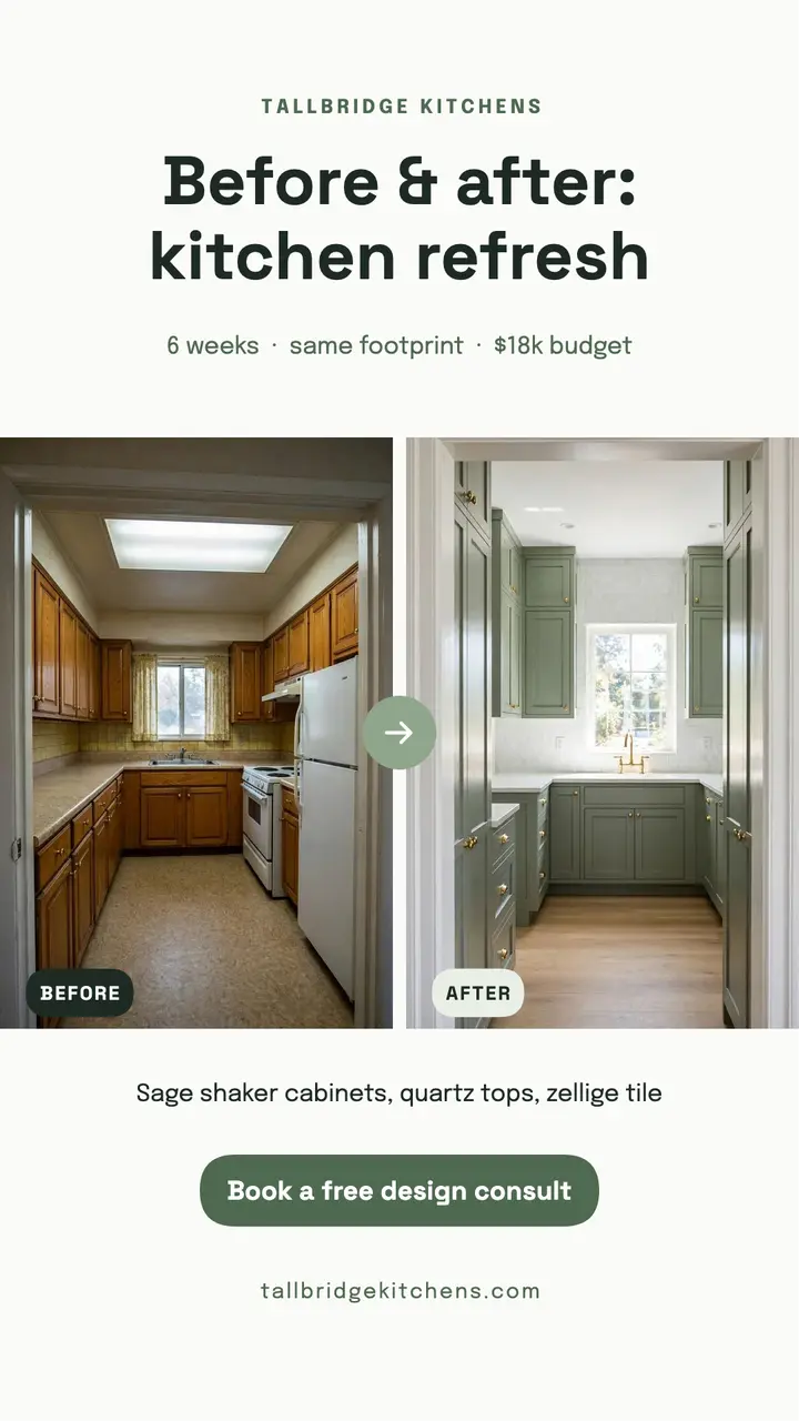 Kitchen refresh before & after template