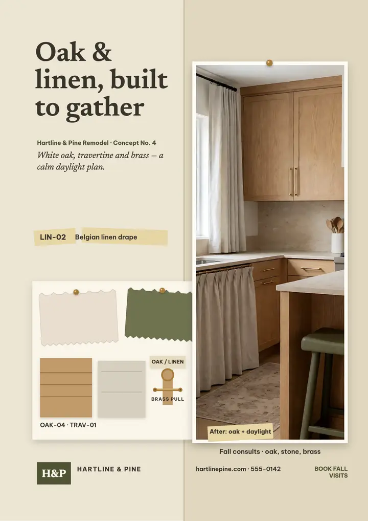 Hartline fall kitchen concept board flyer template
